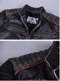 Men's Genuine Leather Coat with Tooled Skull Design