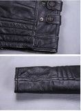 Men's Genuine Leather Coat with Tooled Skull Design