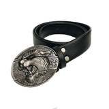 Jeans Split Leather Metal Skull Belt 100-135cm