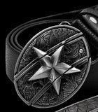 Jeans Split Leather Metal Skull Belt 100-135cm