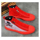 Skull Casual Vulcanized  Diamond Red Sneakers 2021