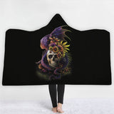 Skull Hooded Blanket for Adult 3D Printed Cartoon