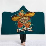 Skull Hooded Blanket for Adult 3D Printed Cartoon