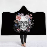 Skull Hooded Blanket for Adult 3D Printed Cartoon