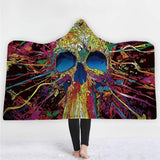 Skull Hooded Blanket for Adult 3D Printed Cartoon