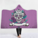 Skull Hooded Blanket for Adult 3D Printed Cartoon