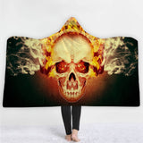 Skull Hooded Blanket for Adult 3D Printed Cartoon