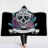 Skull Hooded Blanket for Adult 3D Printed Cartoon