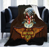Harley-Davidson 3D 'LIVE FREE OR DIE' Super Soft Sherpa Blanket