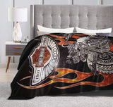 Harley-Davidson 3D 'LIVE TO RIDE' Super Soft Sherpa Blanket