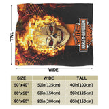 Harley-Davidson 3D 'LIGHT MY FIRE' Super Soft Sherpa Blanket