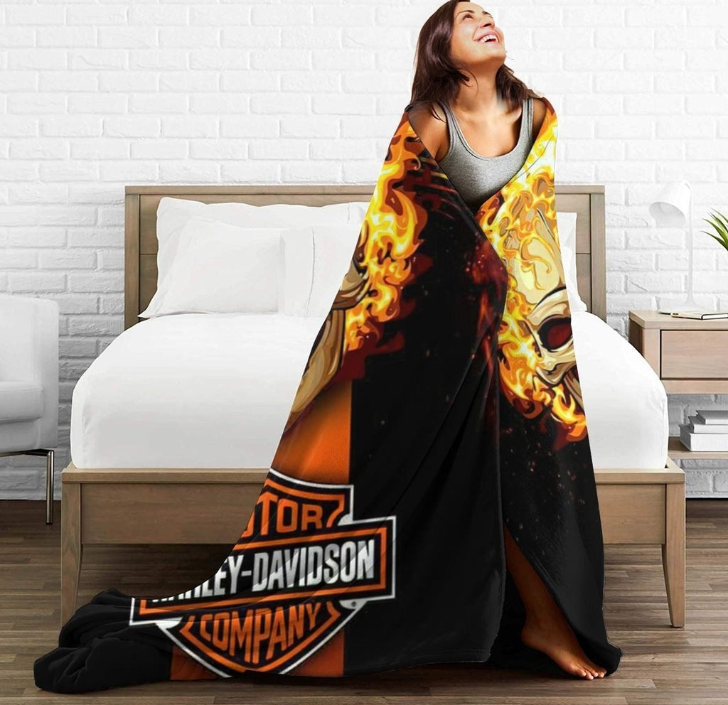 Harley-Davidson 3D 'LIGHT MY FIRE' Super Soft Sherpa Blanket
