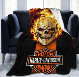 Harley-Davidson 3D 'LIGHT MY FIRE' Super Soft Sherpa Blanket