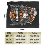 Harley-Davidson 3D 'FLY HIGH with EAGLES' Super Soft Sherpa Blanket