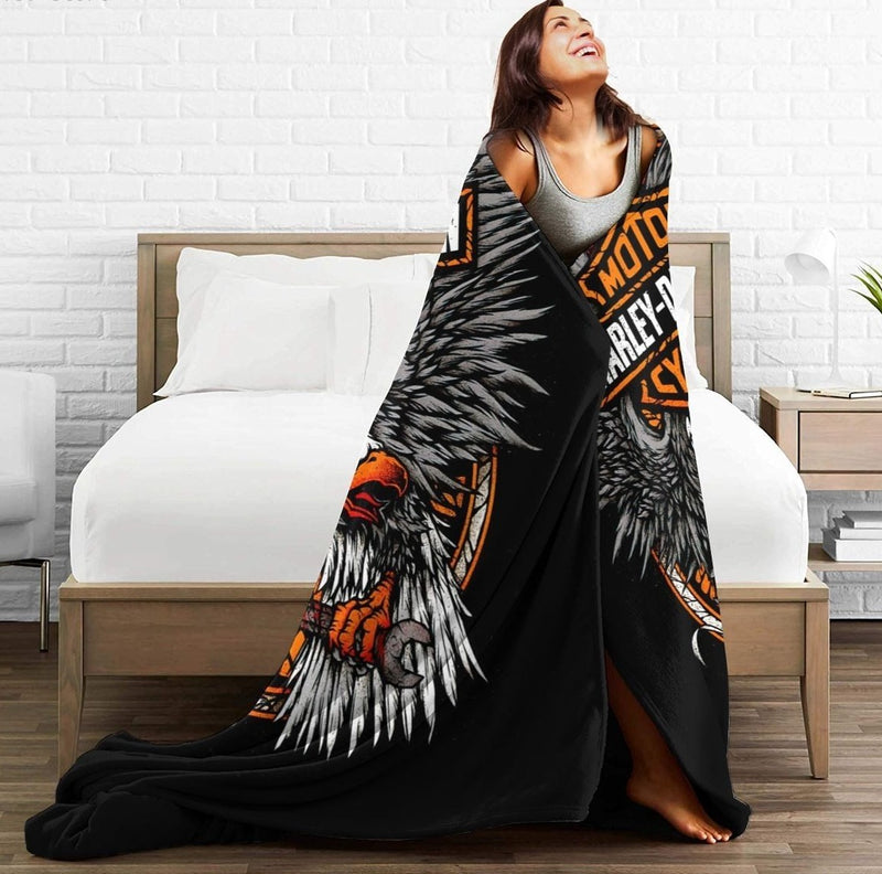 Harley-Davidson 3D 'FLY HIGH with EAGLES' Super Soft Sherpa Blanket