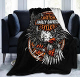 Harley-Davidson 3D 'FLY HIGH with EAGLES' Super Soft Sherpa Blanket