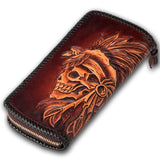 High-grade Handmade Indian Skull  Tooled Wallet