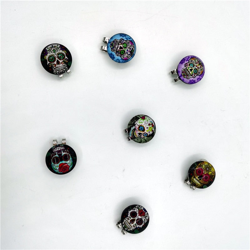 NEW Golf Cap Clip With Skull Ball Marker