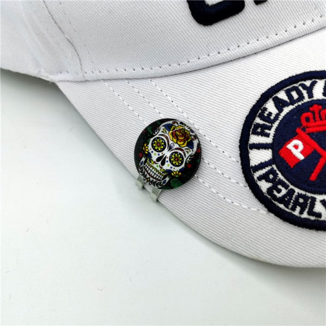 NEW Golf Cap Clip With Skull Ball Marker