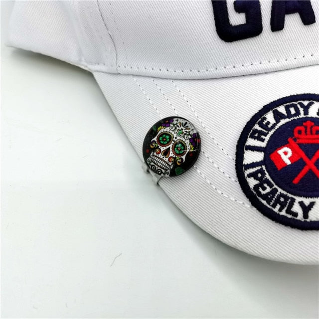 NEW Golf Cap Clip With Skull Ball Marker