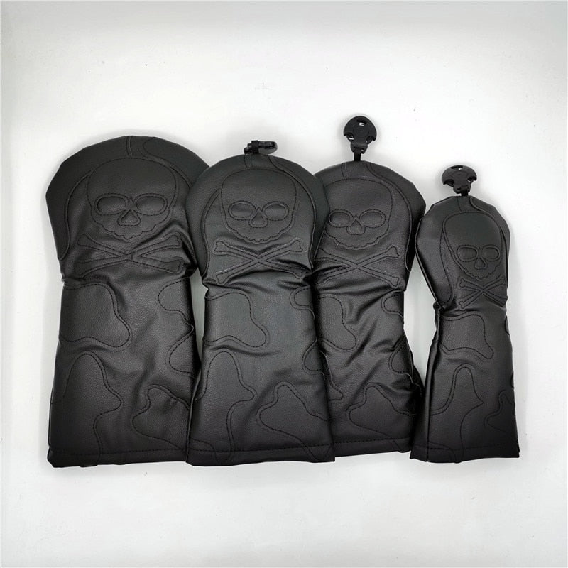 Golf Skull Headcovers Golf Driver Fairway Woods Hybrid Covers 135ut PU Complete Set