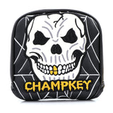 Champkey Golf Mallet Headcover Putter Cover for Center-shaft Club Magnetic Closure Black White PU Leather
