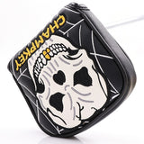 Champkey Golf Mallet Headcover Putter Cover for Center-shaft Club Magnetic Closure Black White PU Leather
