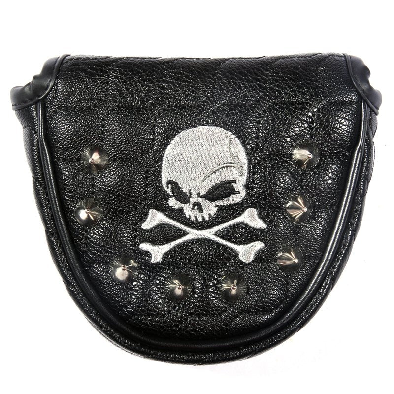 Golf Putter Cover Skull Rivets PU Leather Magnetic Closure