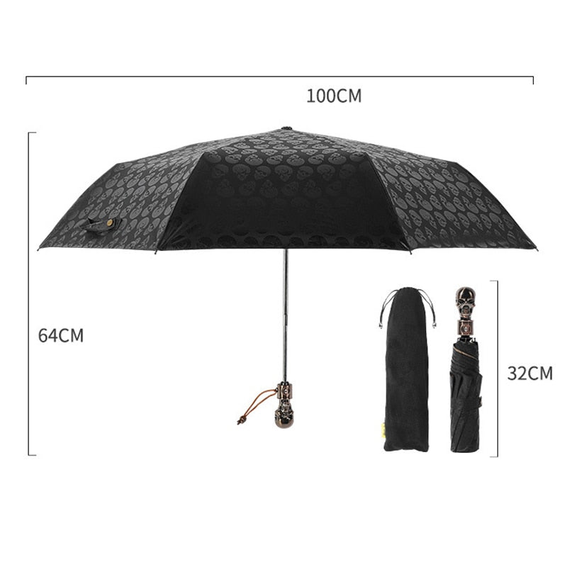 Skull Handle  Fully-automatic Umbrella