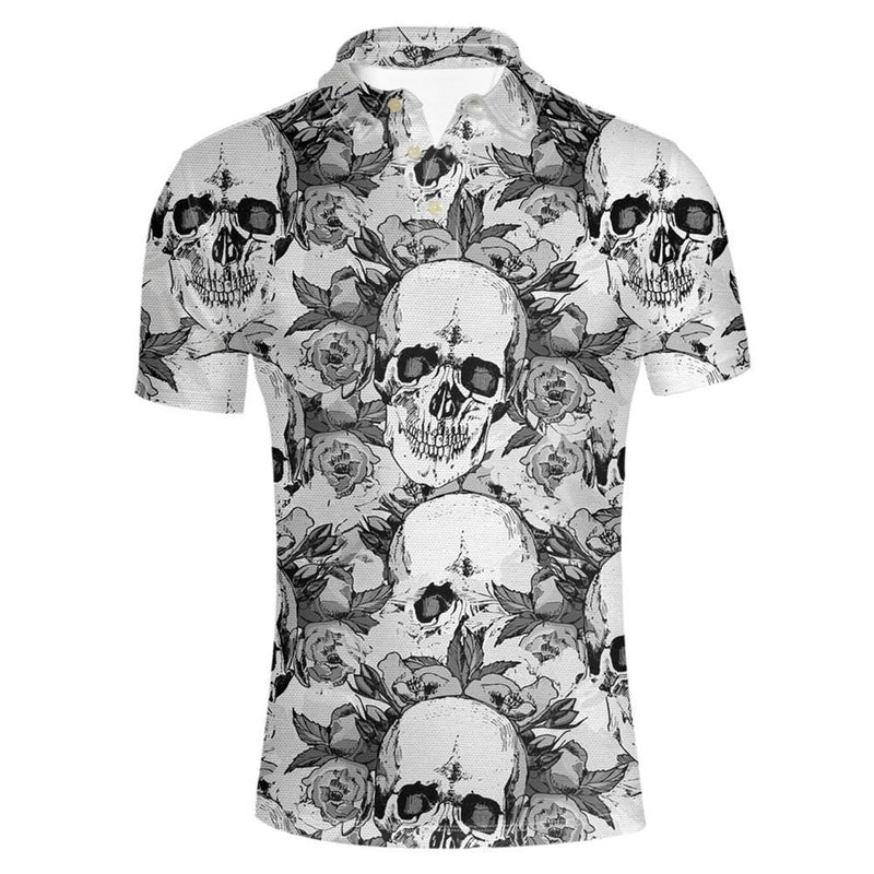 Day of The Dead Sugar Skull Designer Men's Clothing Polos Shirt
