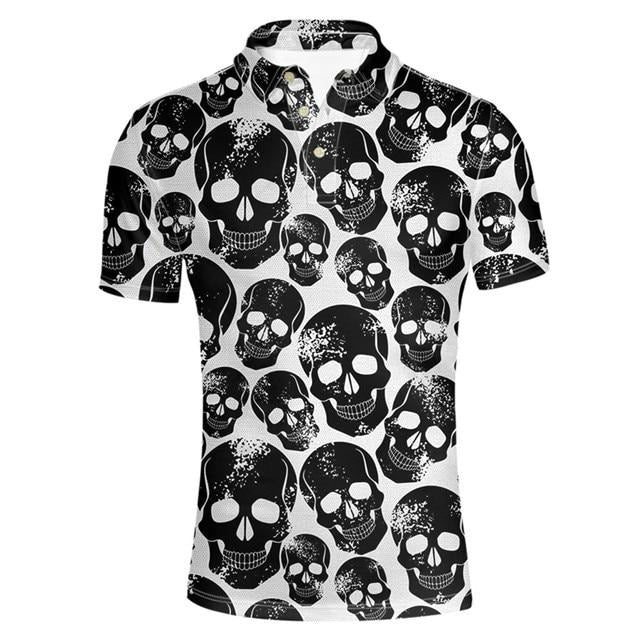 Day of The Dead Sugar Skull Designer Men's Clothing Polos Shirt