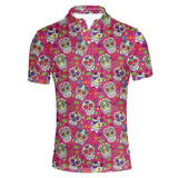 Day of The Dead Sugar Skull Designer Men's Clothing Polos Shirt