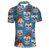 Day of The Dead Sugar Skull Designer Men's Clothing Polos Shirt