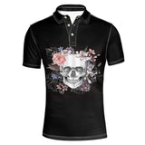 Day of The Dead Sugar Skull Designer Men's Clothing Polos Shirt