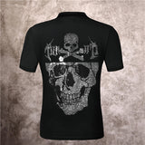 Men's Polo Shirt Skull Classic Black Polos