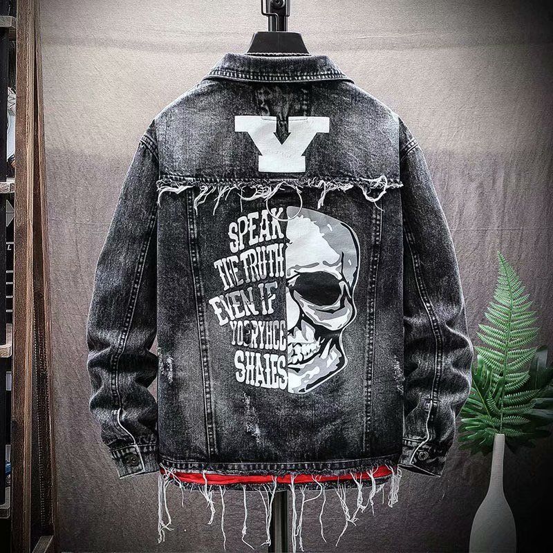 Men's Denim Skulls Jacket