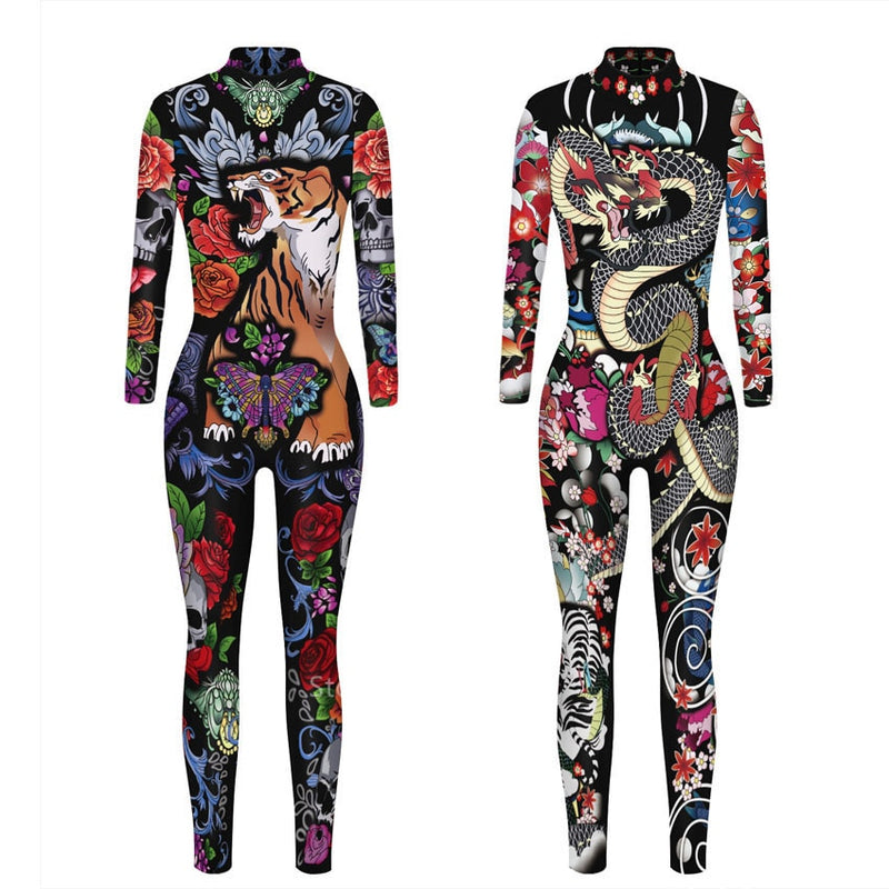 Skull Halloween Cosplay Jumpsuit Outfits