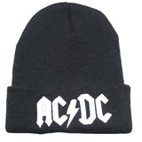 AC DC Beanie Black Knitted Skull Cap