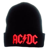 AC DC Beanie Black Knitted Skull Cap