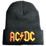 AC DC Beanie Black Knitted Skull Cap