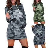 Camo Skull  Women's Hooded Sweatshirt