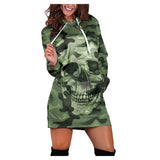 Camo Skull  Women's Hooded Sweatshirt