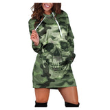 Camo Skull  Women's Hooded Sweatshirt