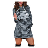 Camo Skull  Women's Hooded Sweatshirt