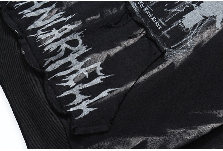 Gothic Skull Print Hoodie Sweatshirt Streetwear