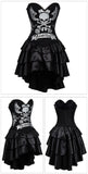 Silver Skull Pattern Cotton Corset & Satin Dress