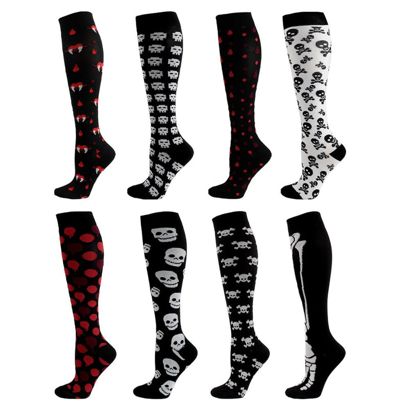 Skull Pattern Sports Compression Socks  for Fatigue Relief