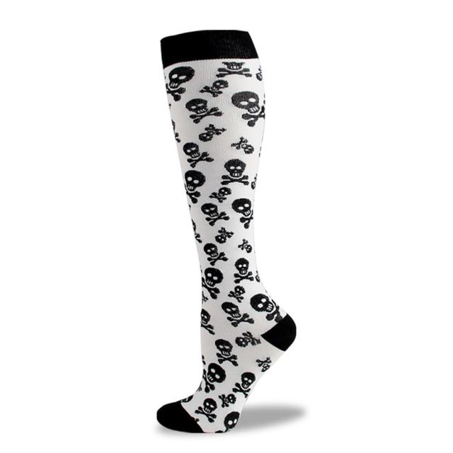 Skull Pattern Sports Compression Socks  for Fatigue Relief
