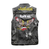 Men's Embroidered Eagle Denim Vintage Sleeveless Vest 6XL