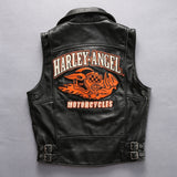 Men's Pig Skull Leather Jacket Vest